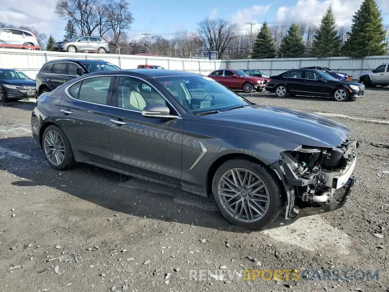 4 fotografías del automóvil dañado KMTG34LA2LU046543 GENESIS G70 2020