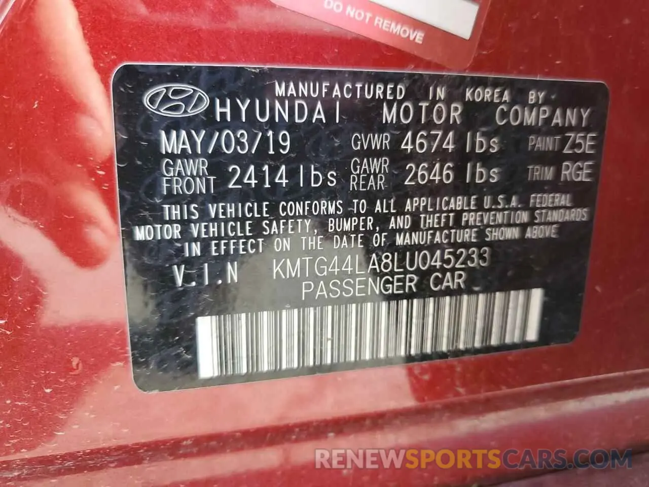 13 fotografías del automóvil dañado KMTG44LA8LU045233 GENESIS G70 2020
