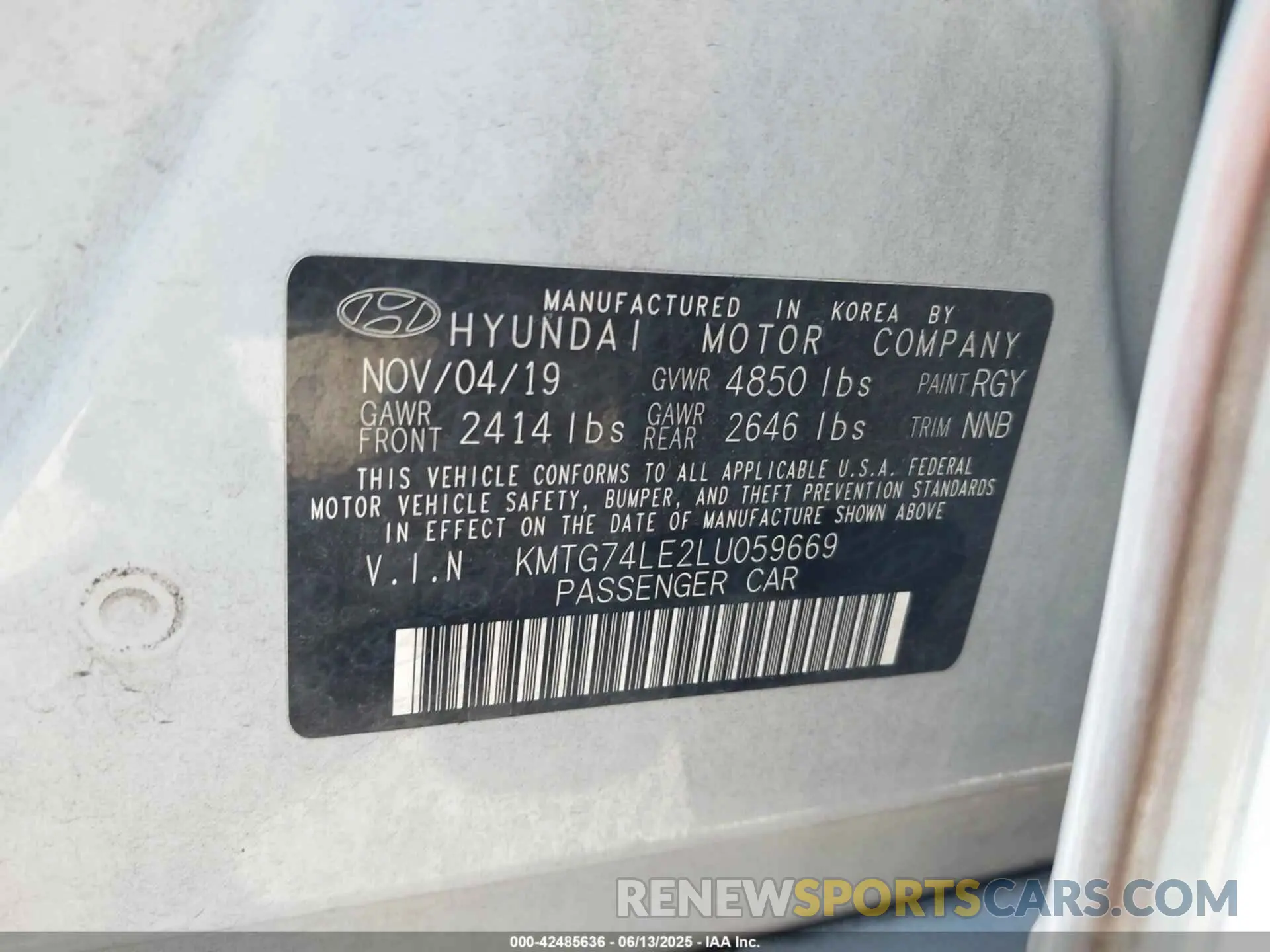 9 fotografías del automóvil dañado KMTG74LE2LU059669 GENESIS G70 2020