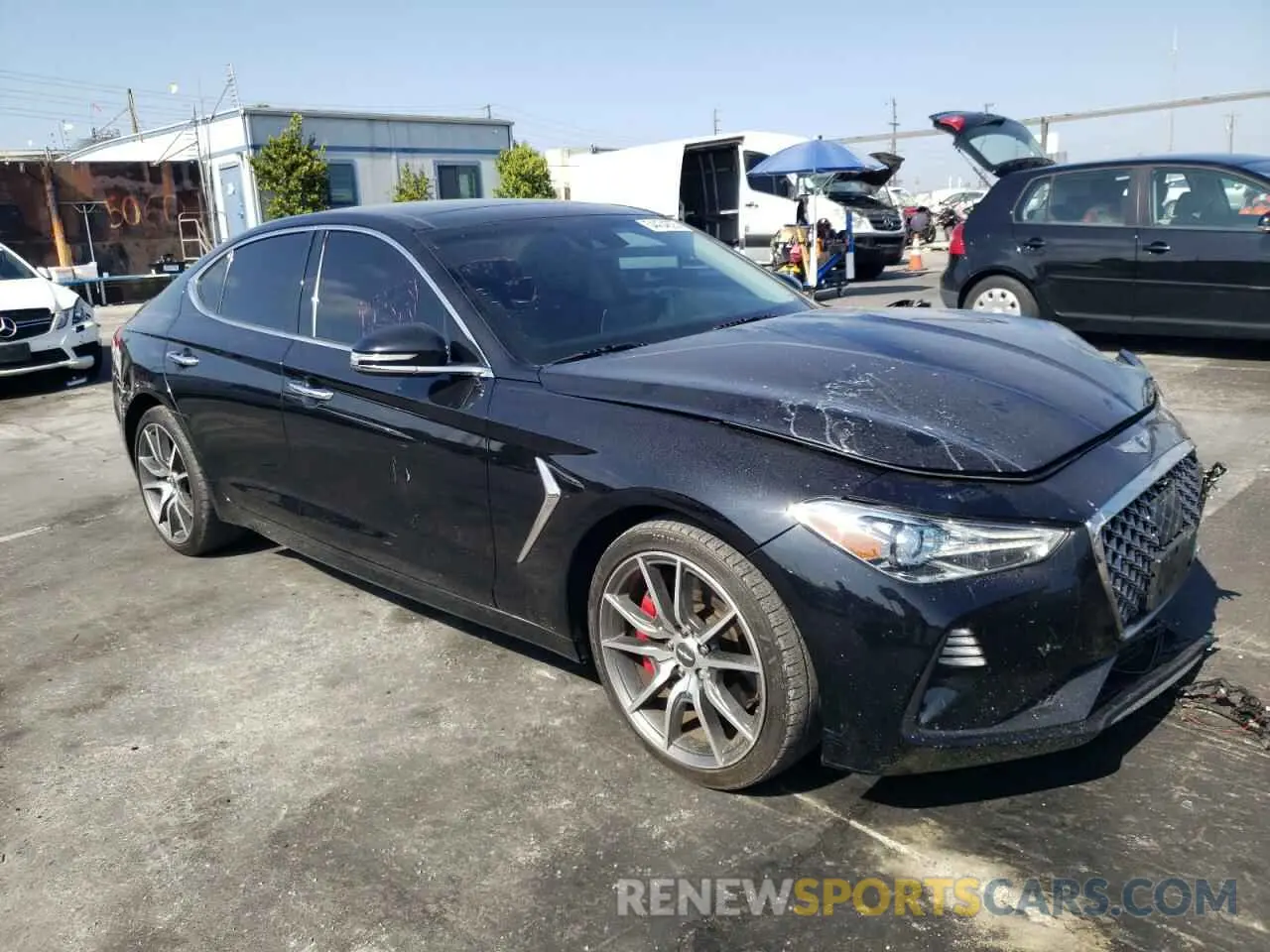 4 fotografías del automóvil dañado KMTG74LE6LU063692 GENESIS G70 2020