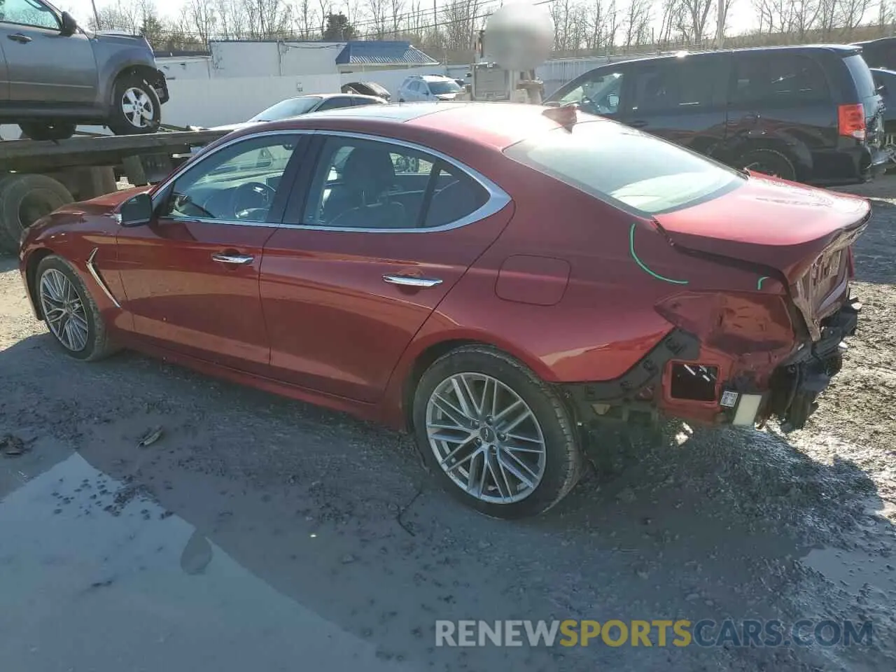 2 fotografías del automóvil dañado KMTG34LA7MU072427 GENESIS G70 2021