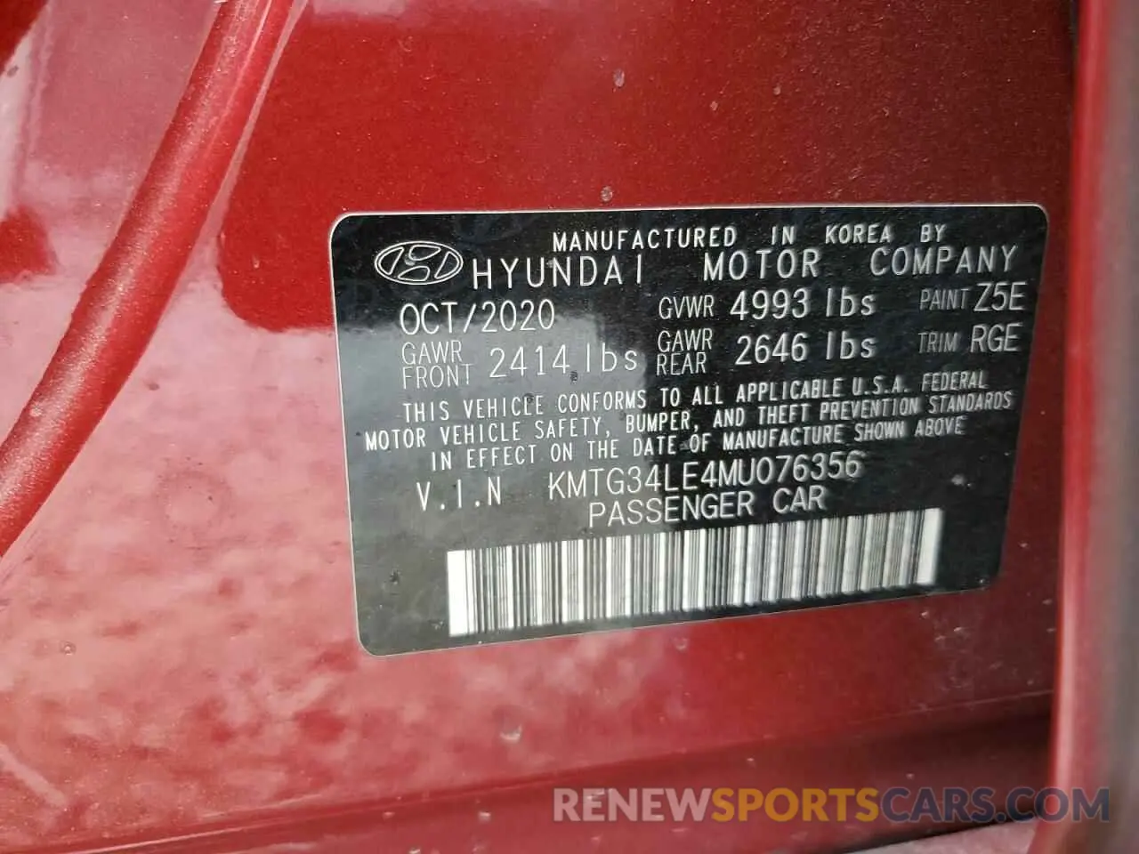 14 fotografías del automóvil dañado KMTG34LE4MU076356 GENESIS G70 2021
