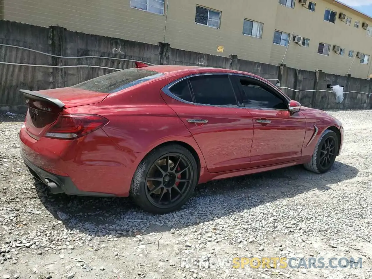 3 fotografías del automóvil dañado KMTG34LE4MU076356 GENESIS G70 2021