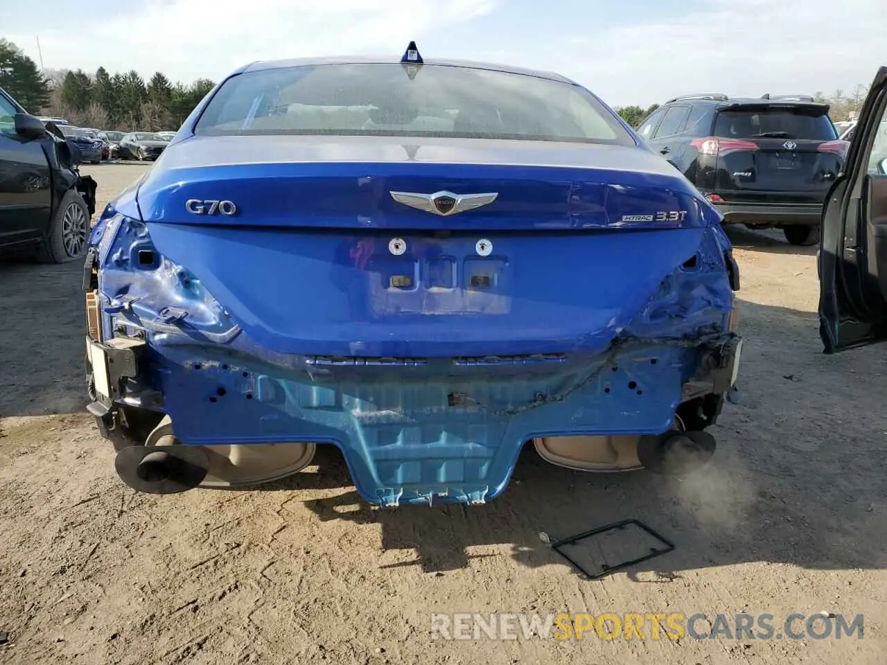 6 fotografías del automóvil dañado KMTG74LEXMU074292 GENESIS G70 2021