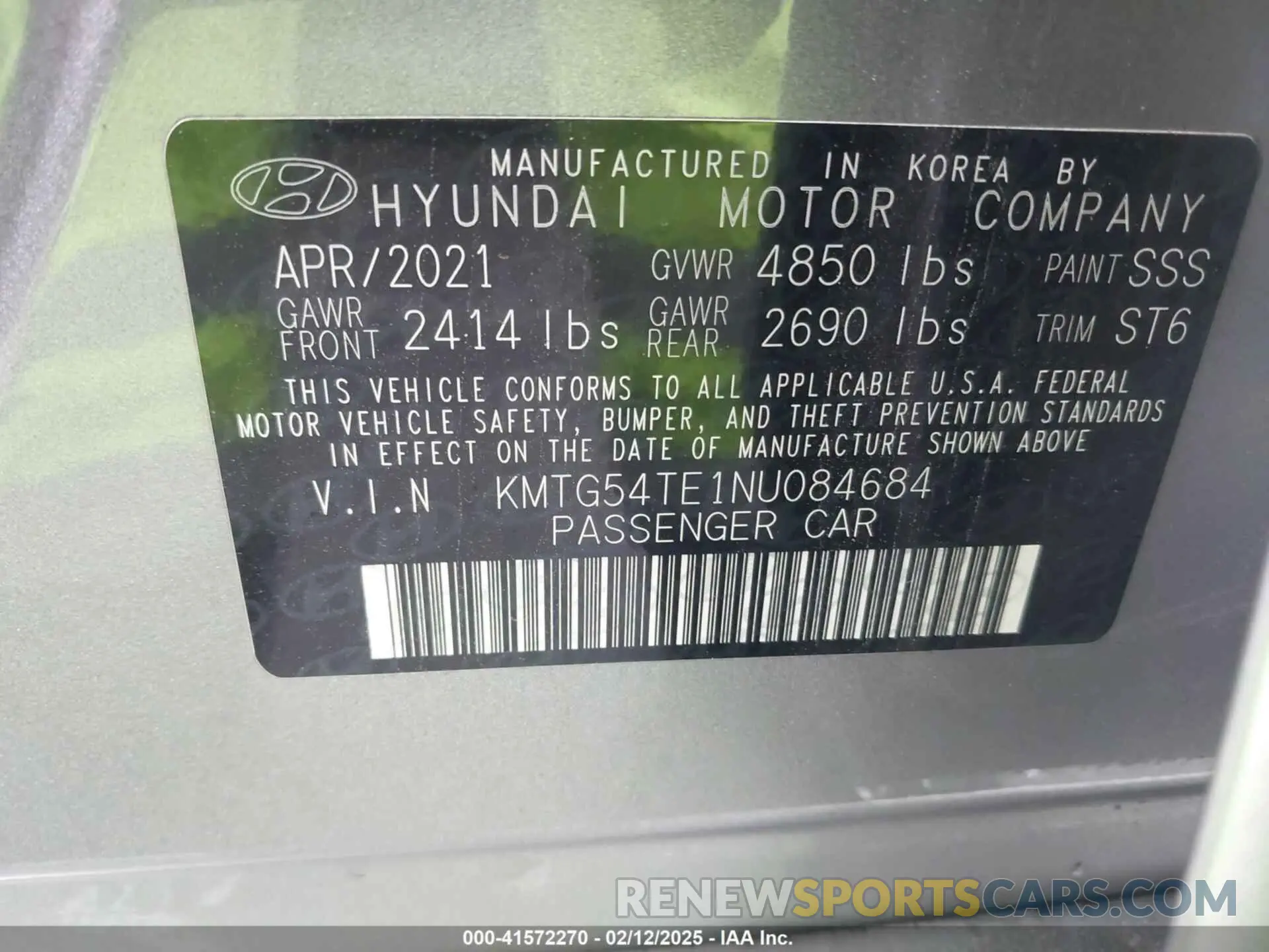 9 fotografías del automóvil dañado KMTG54TE1NU084684 GENESIS G70 2022