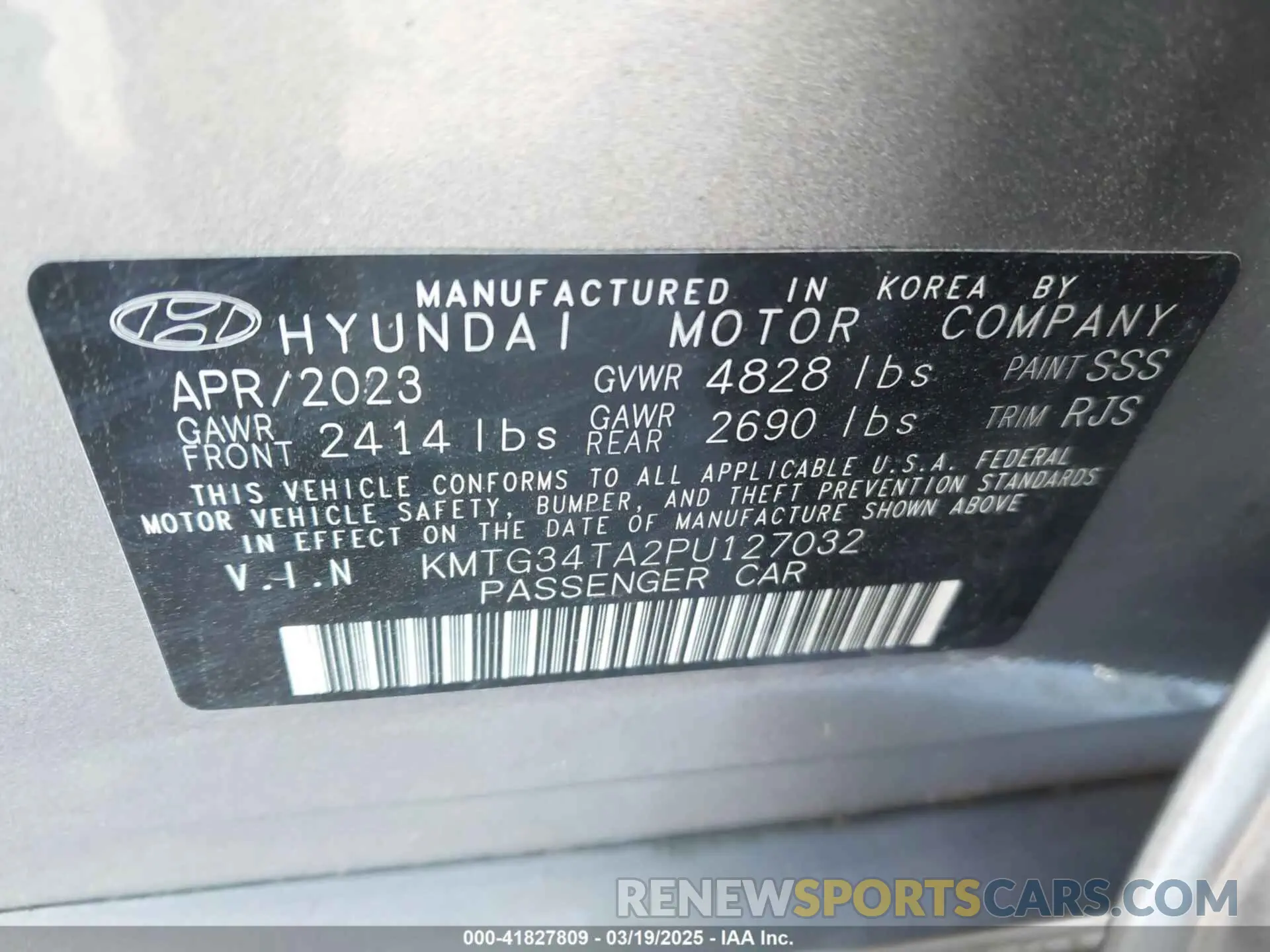 9 fotografías del automóvil dañado KMTG34TA2PU127032 GENESIS G70 2023