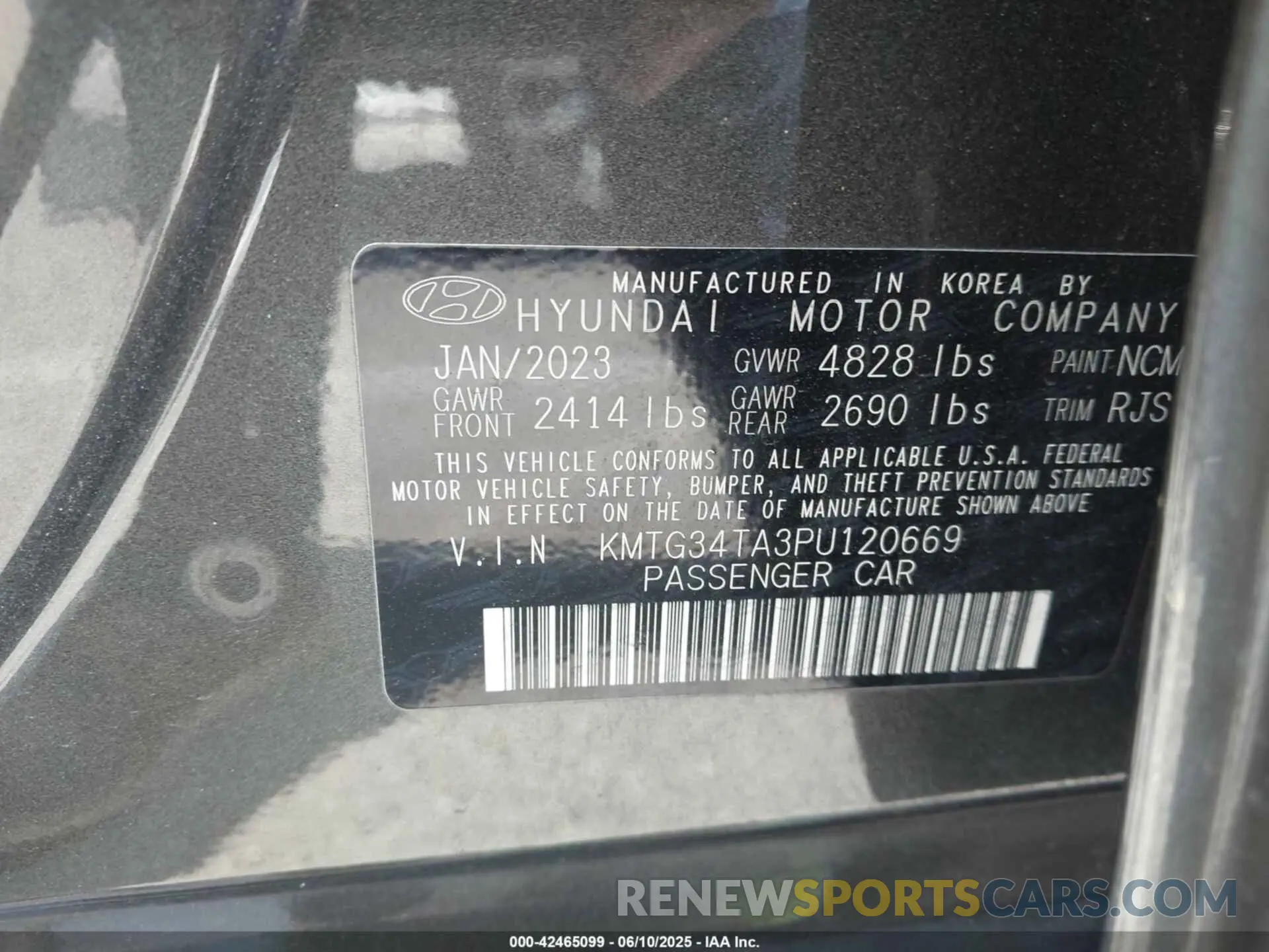 9 fotografías del automóvil dañado KMTG34TA3PU120669 GENESIS G70 2023