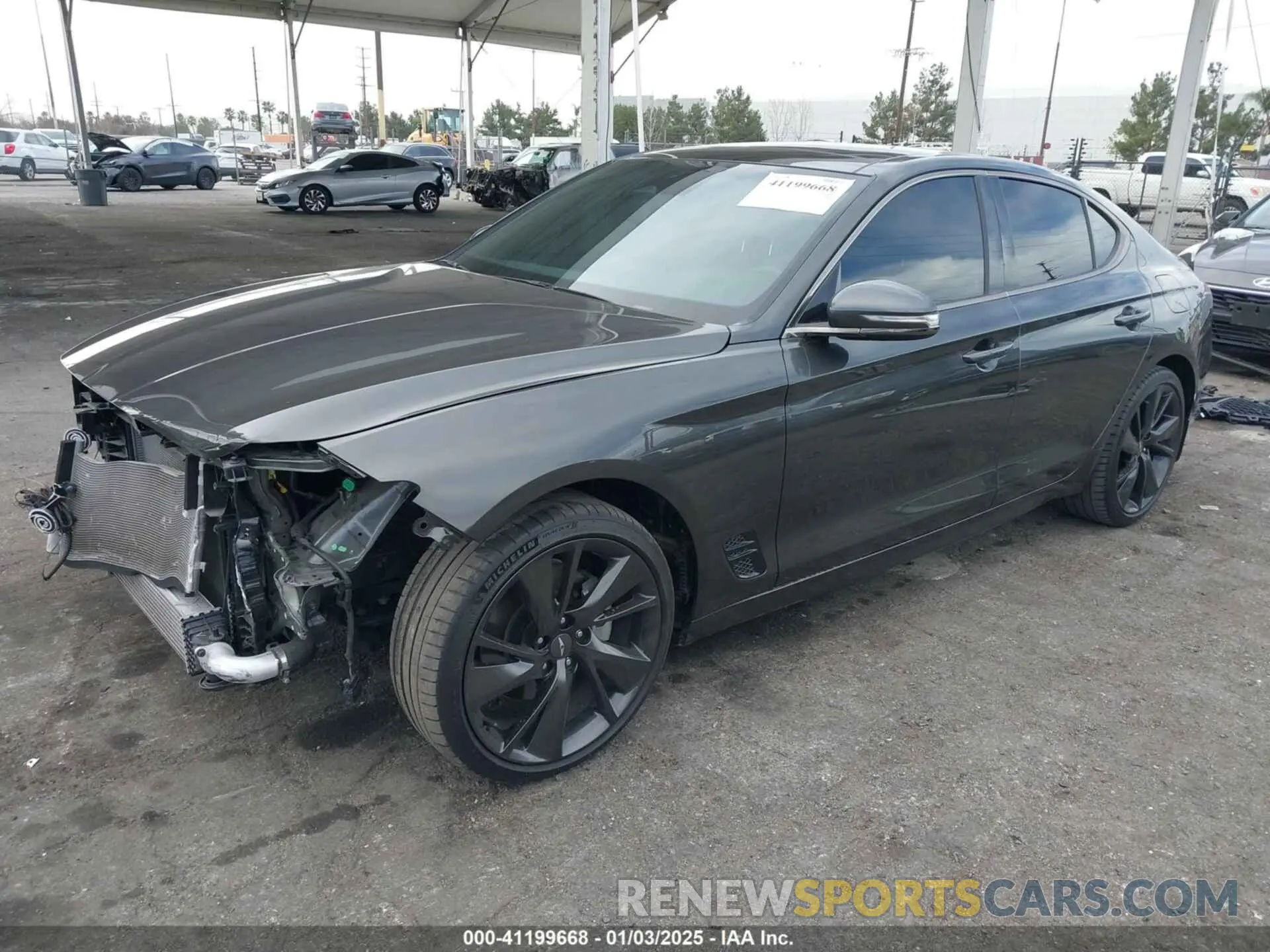 2 fotografías del automóvil dañado KMTG34TA4PU126609 GENESIS G70 2023
