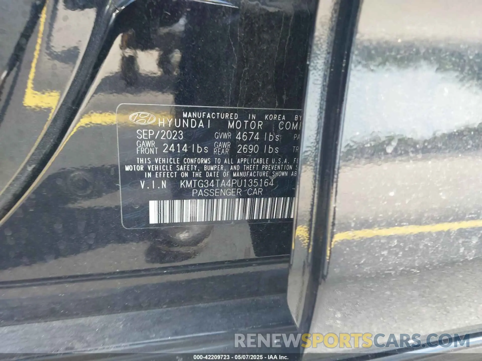 9 fotografías del automóvil dañado KMTG34TA4PU135164 GENESIS G70 2023