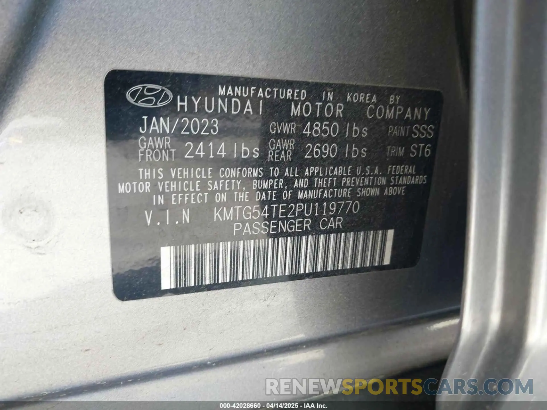 9 fotografías del automóvil dañado KMTG54TE2PU119770 GENESIS G70 2023
