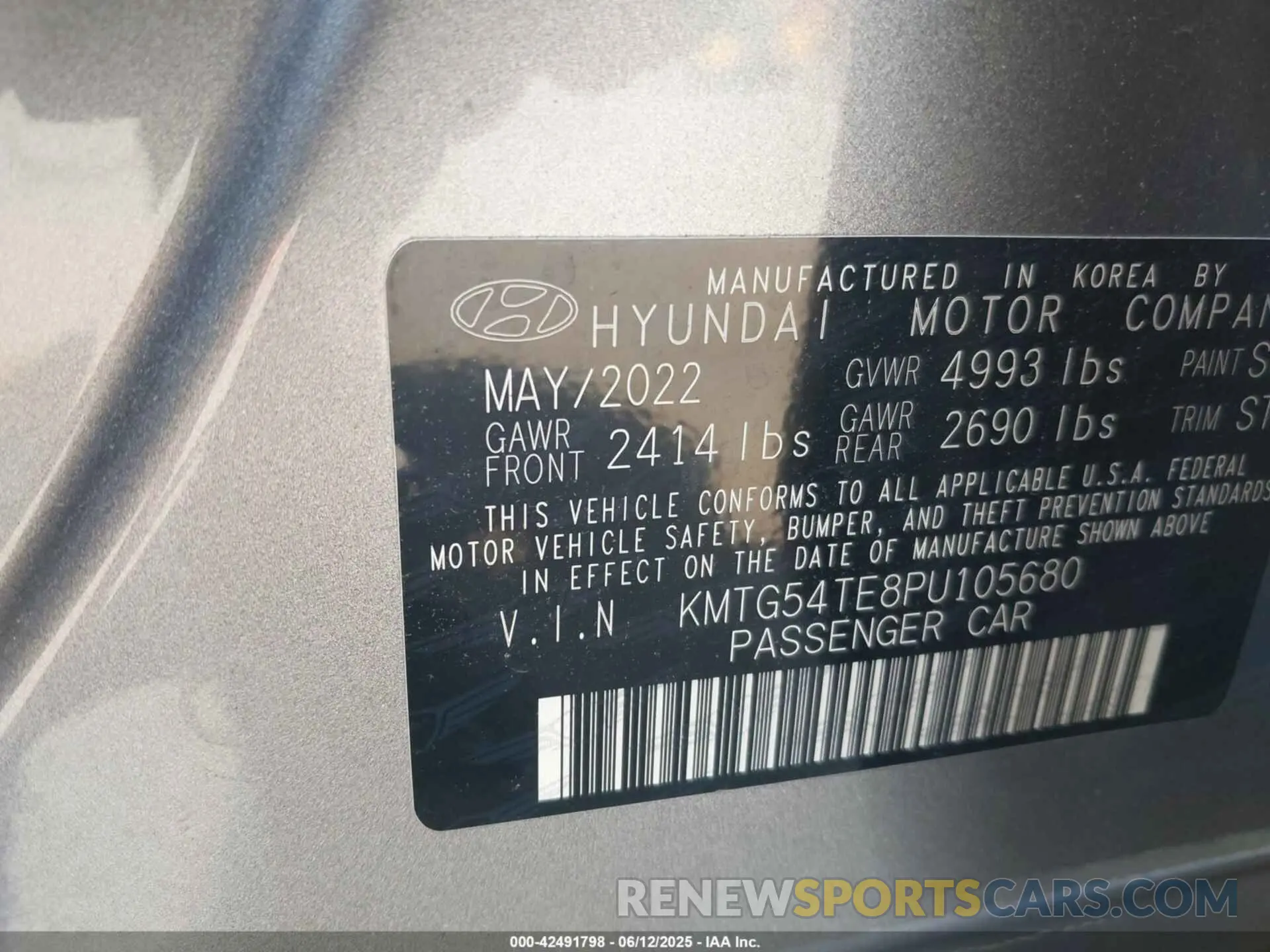 9 fotografías del automóvil dañado KMTG54TE8PU105680 GENESIS G70 2023