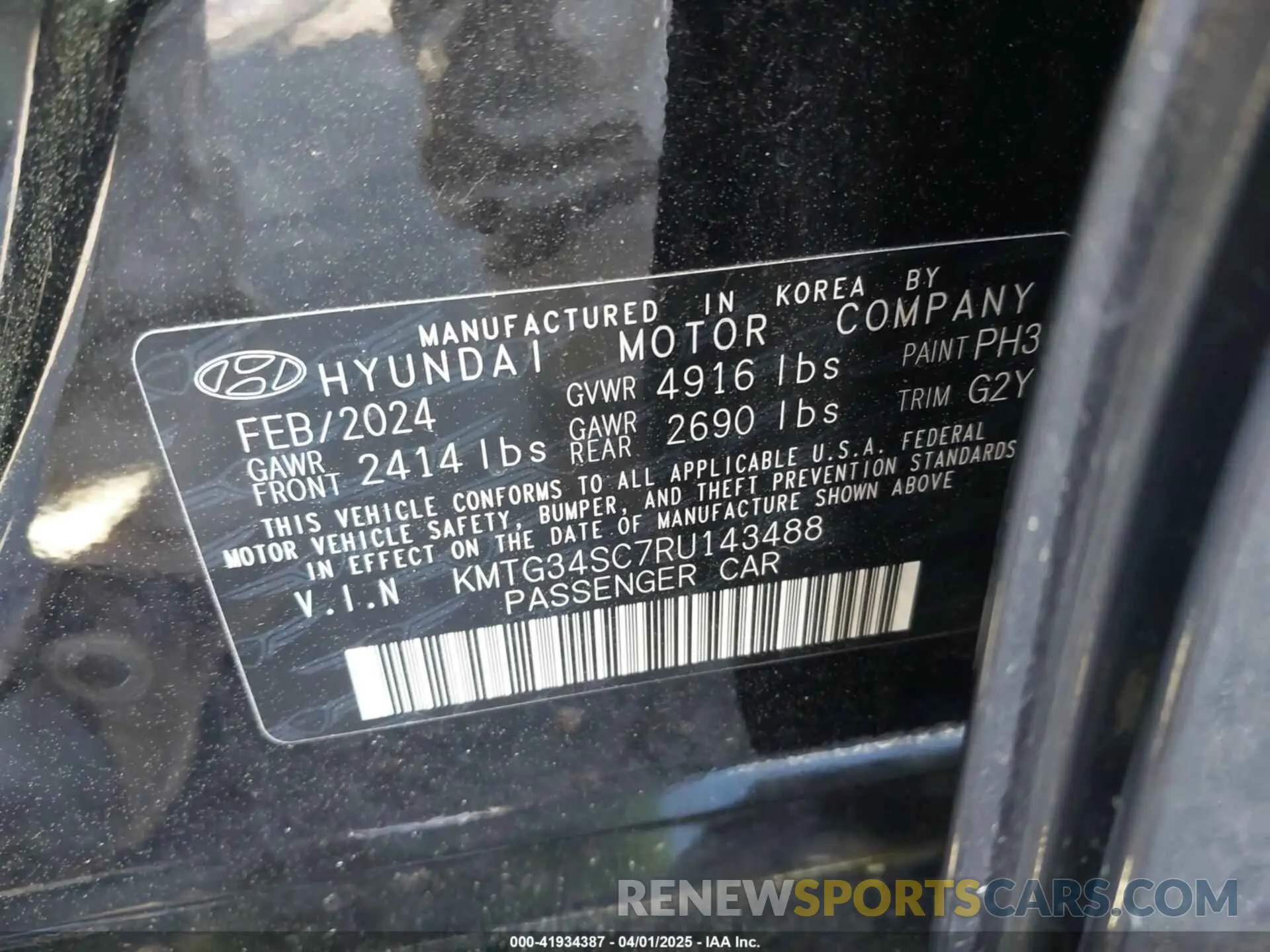 9 fotografías del automóvil dañado KMTG34SC7RU143488 GENESIS G70 2024