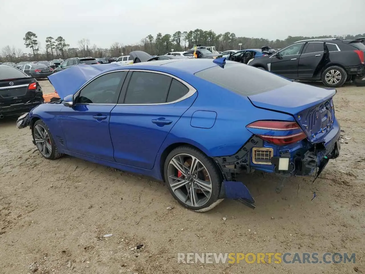 2 fotografías del automóvil dañado KMTG54SEXSU147021 GENESIS G70 2025