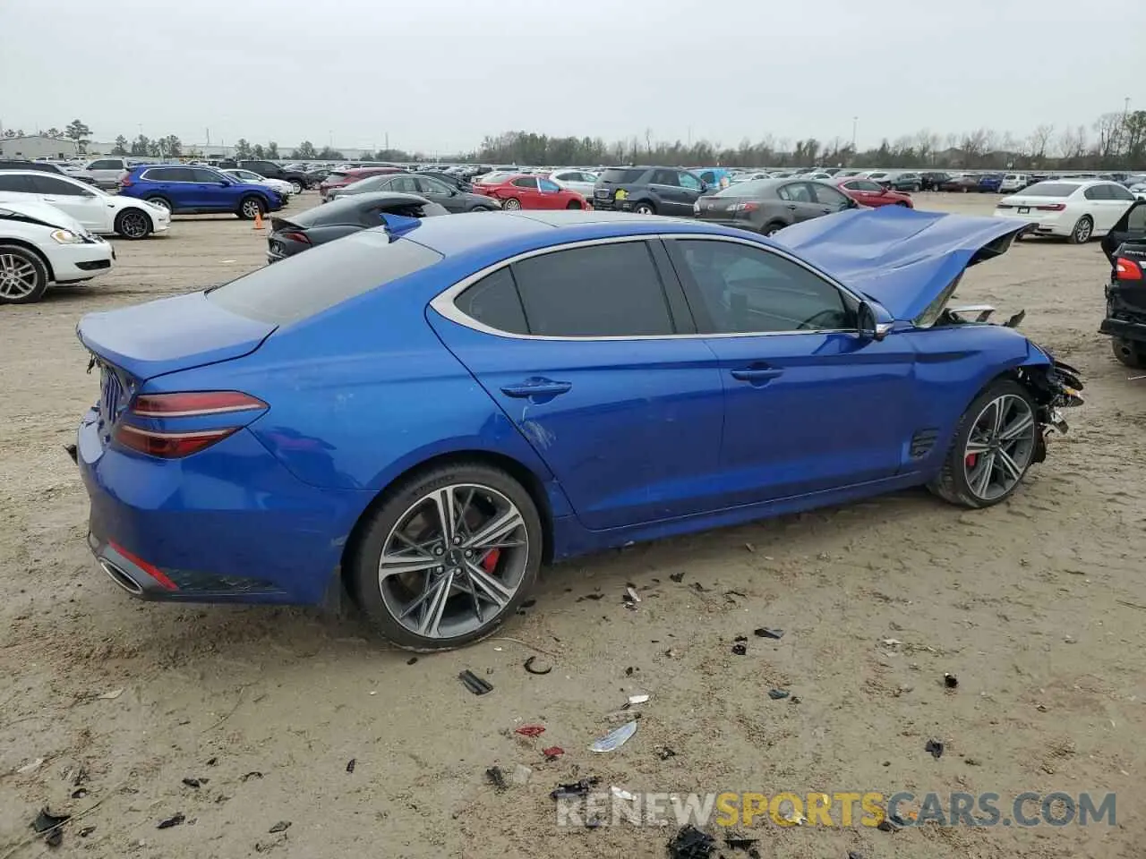 3 fotografías del automóvil dañado KMTG54SEXSU147021 GENESIS G70 2025