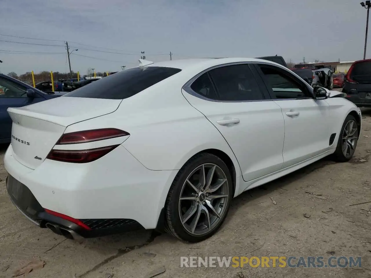 3 fotografías del automóvil dañado KMTG34TAXNU092852 GENESIS G70 BASE 2022