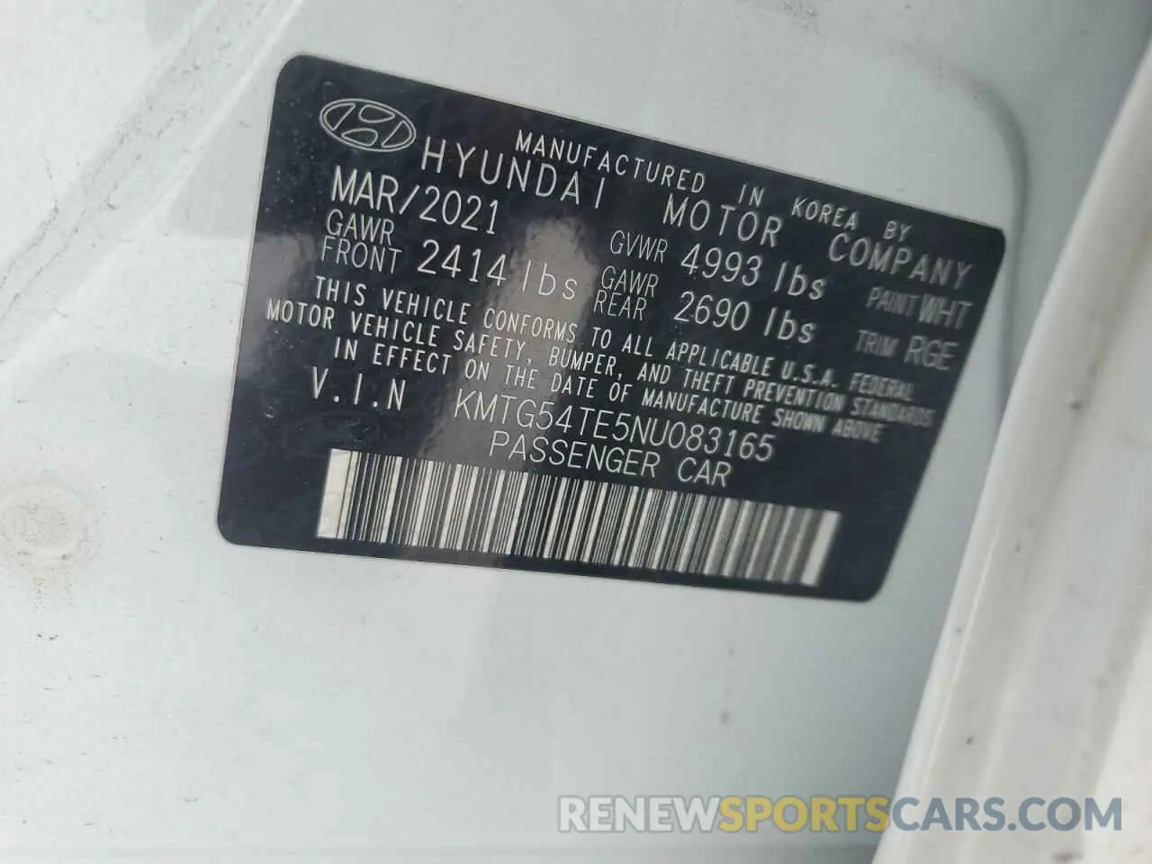 12 fotografías del automóvil dañado KMTG54TE5NU083165 GENESIS G70 BASE 2022