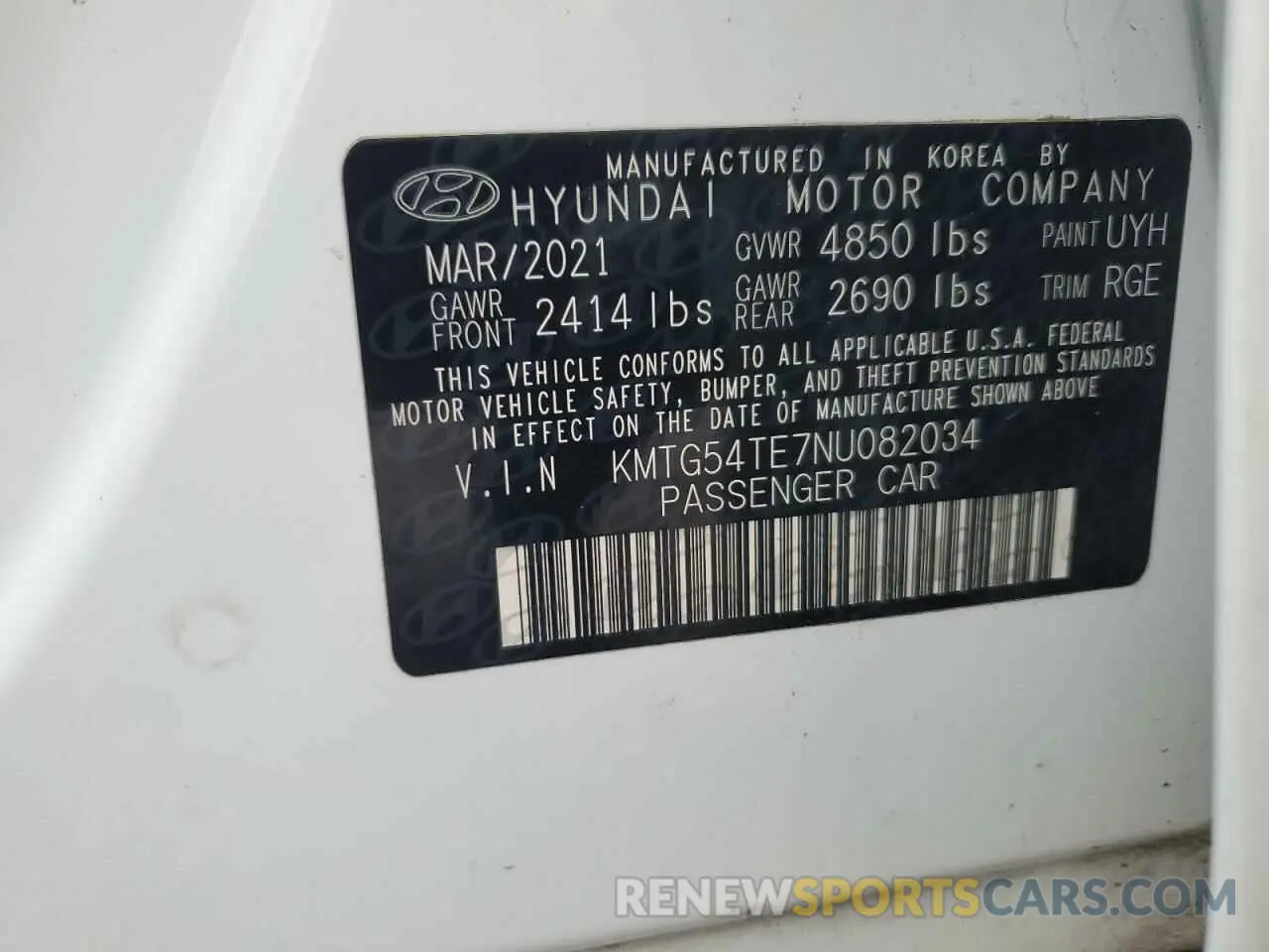 13 fotografías del automóvil dañado KMTG54TE7NU082034 GENESIS G70 BASE 2022