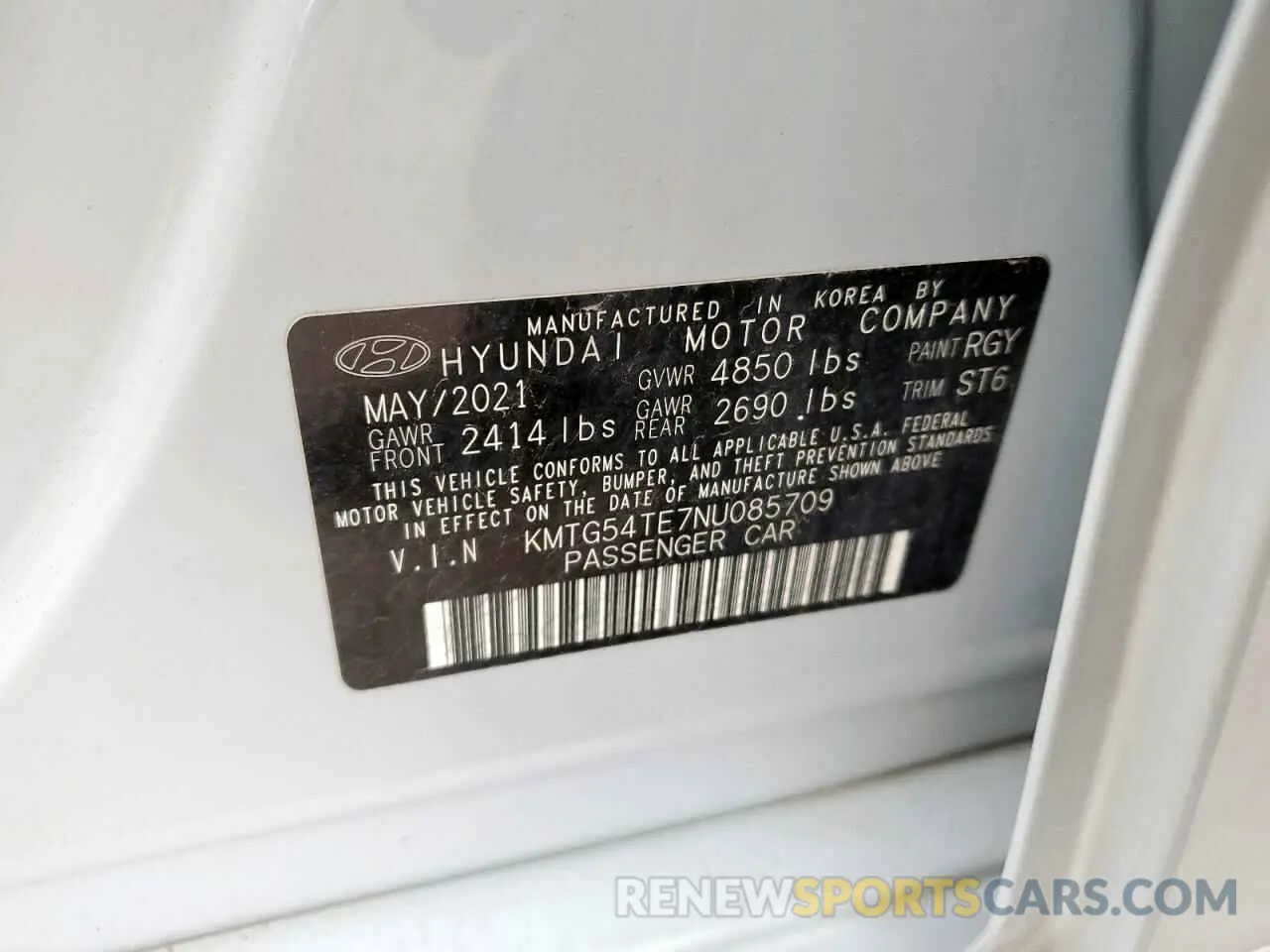 12 fotografías del automóvil dañado KMTG54TE7NU085709 GENESIS G70 BASE 2022