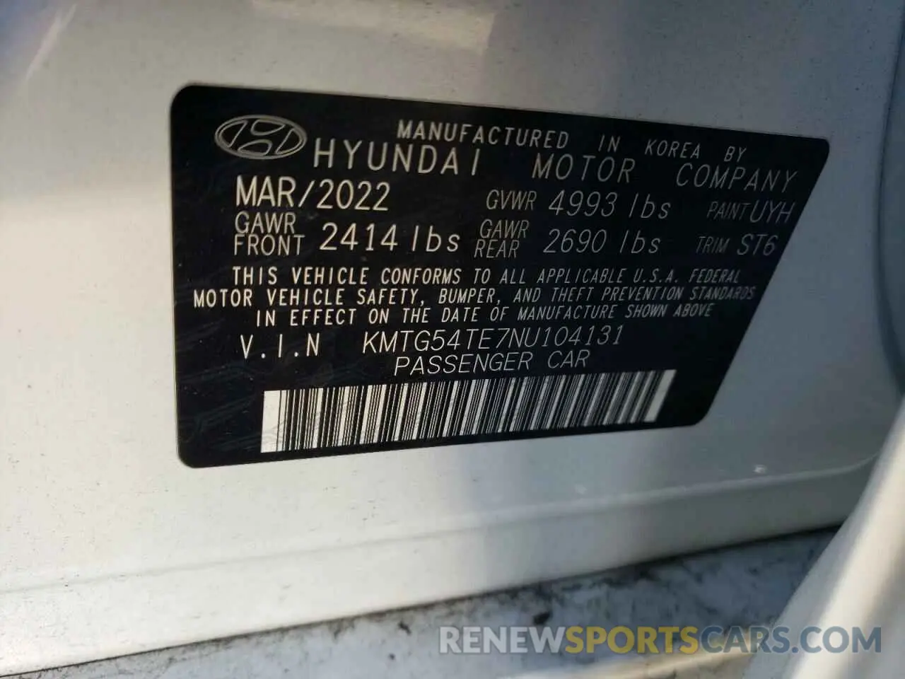 14 fotografías del automóvil dañado KMTG54TE7NU104131 GENESIS G70 BASE 2022