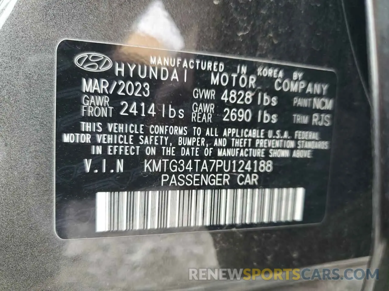 15 fotografías del automóvil dañado KMTG34TA7PU124188 GENESIS G70 BASE 2023