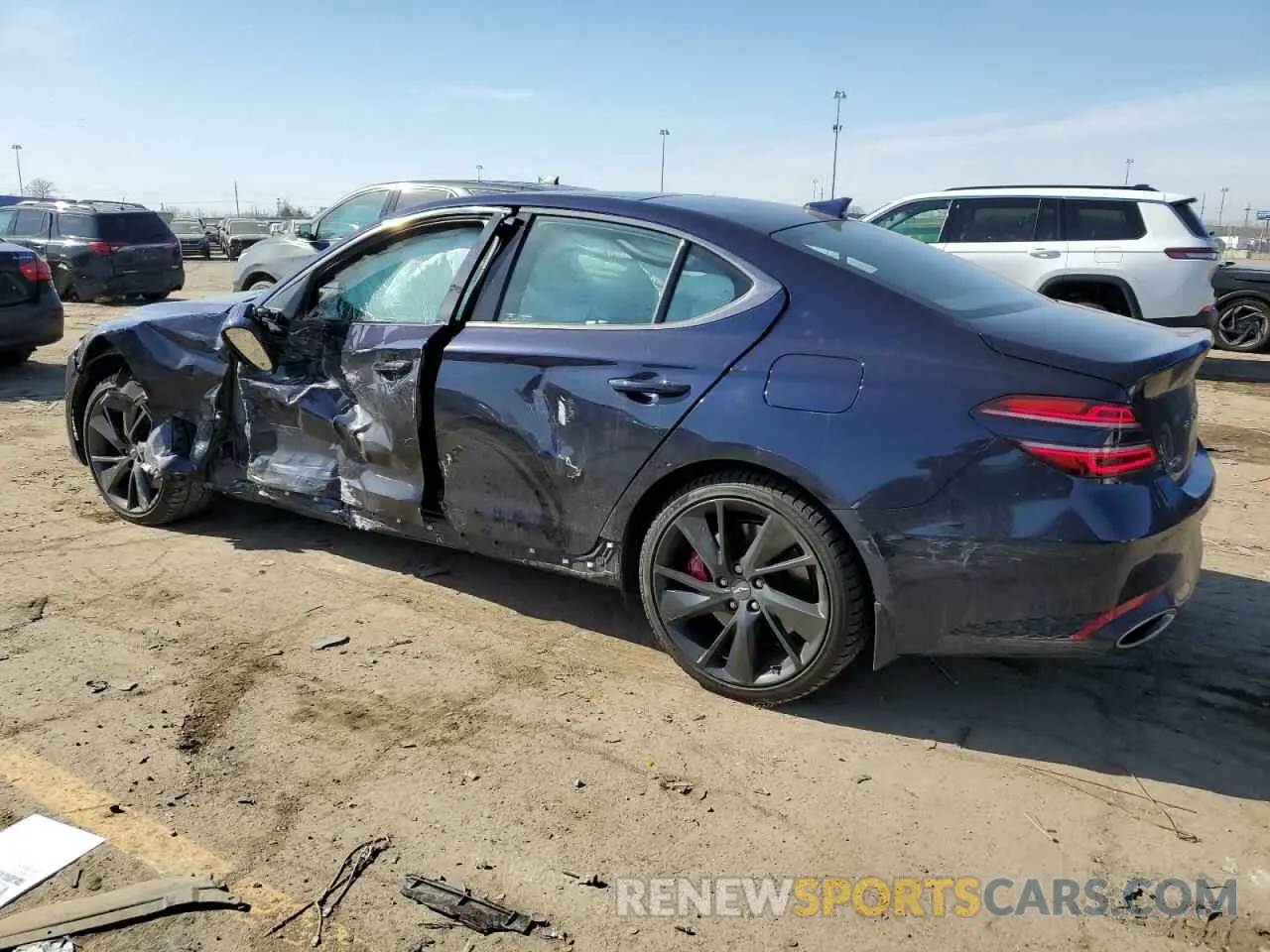 2 fotografías del automóvil dañado KMTG54TE1PU134177 GENESIS G70 BASE 2023