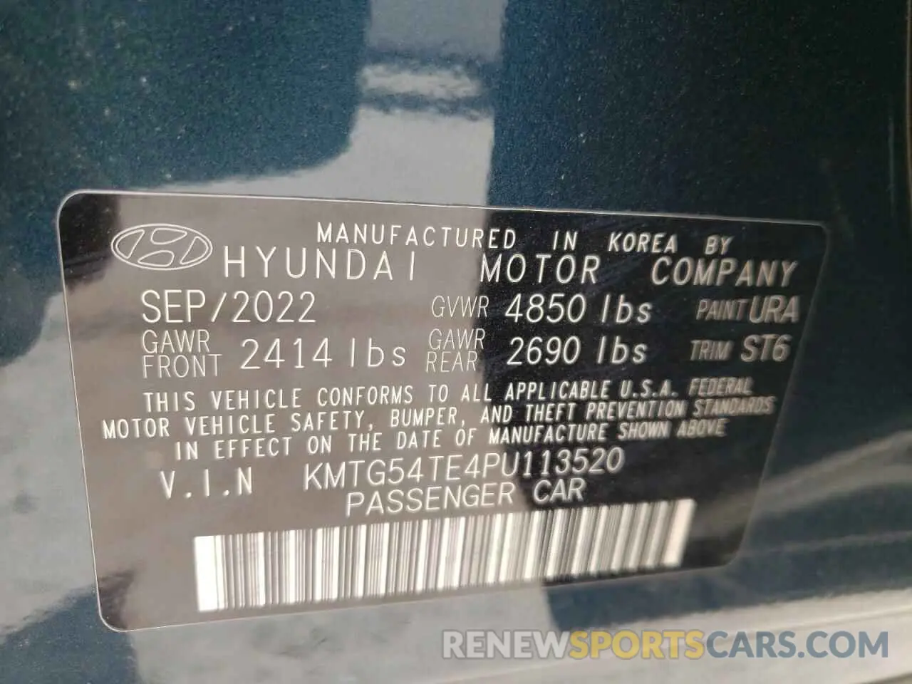 12 fotografías del automóvil dañado KMTG54TE4PU113520 GENESIS G70 BASE 2023