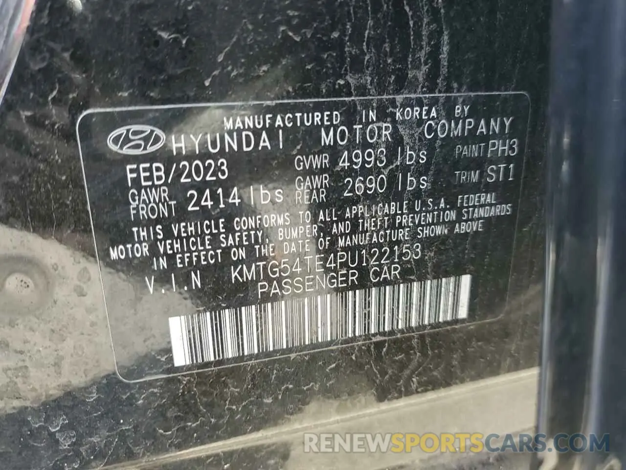 14 fotografías del automóvil dañado KMTG54TE4PU122153 GENESIS G70 BASE 2023