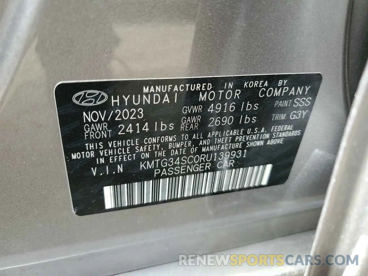 13 fotografías del automóvil dañado KMTG34SC0RU139931 GENESIS G70 BASE 2024