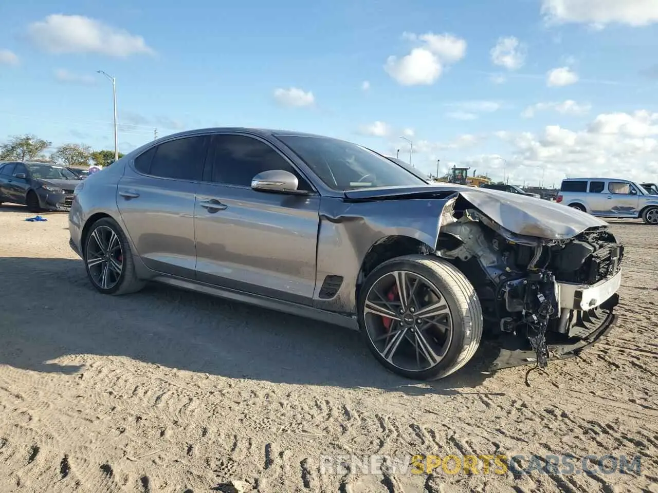 4 fotografías del automóvil dañado KMTG34SC1RU136438 GENESIS G70 BASE 2024
