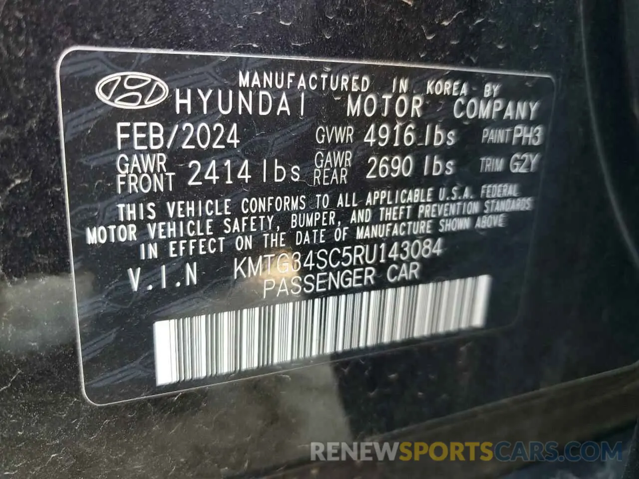 12 fotografías del automóvil dañado KMTG34SC5RU143084 GENESIS G70 BASE 2024