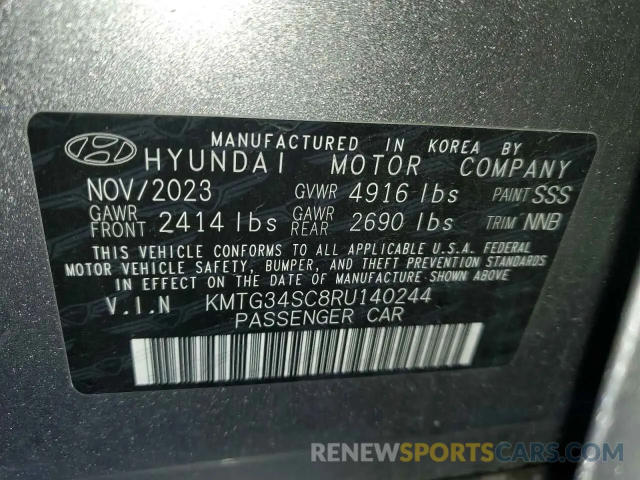 12 fotografías del automóvil dañado KMTG34SC8RU140244 GENESIS G70 BASE 2024