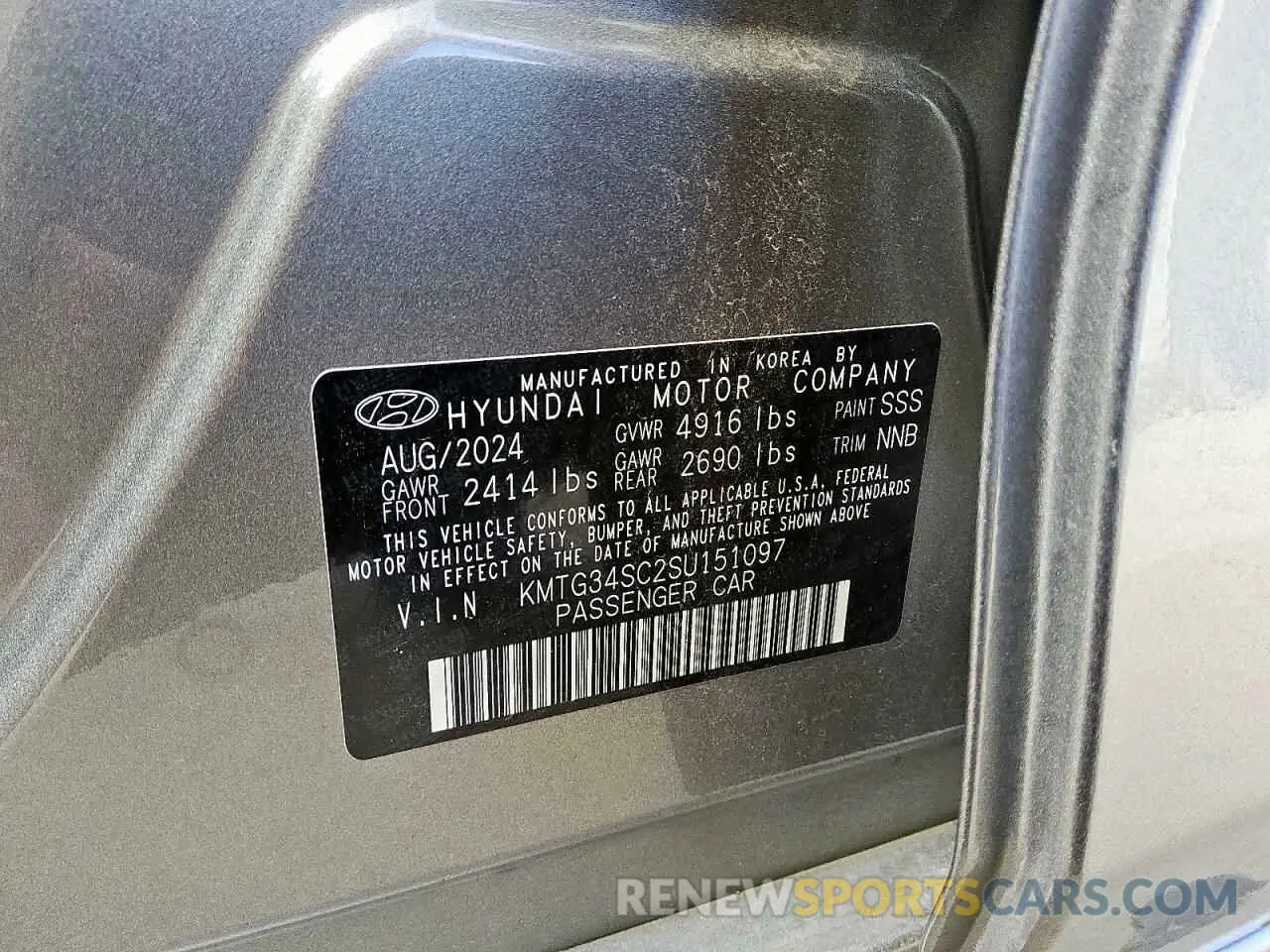 12 fotografías del automóvil dañado KMTG34SC2SU151097 GENESIS G70 BASE 2025
