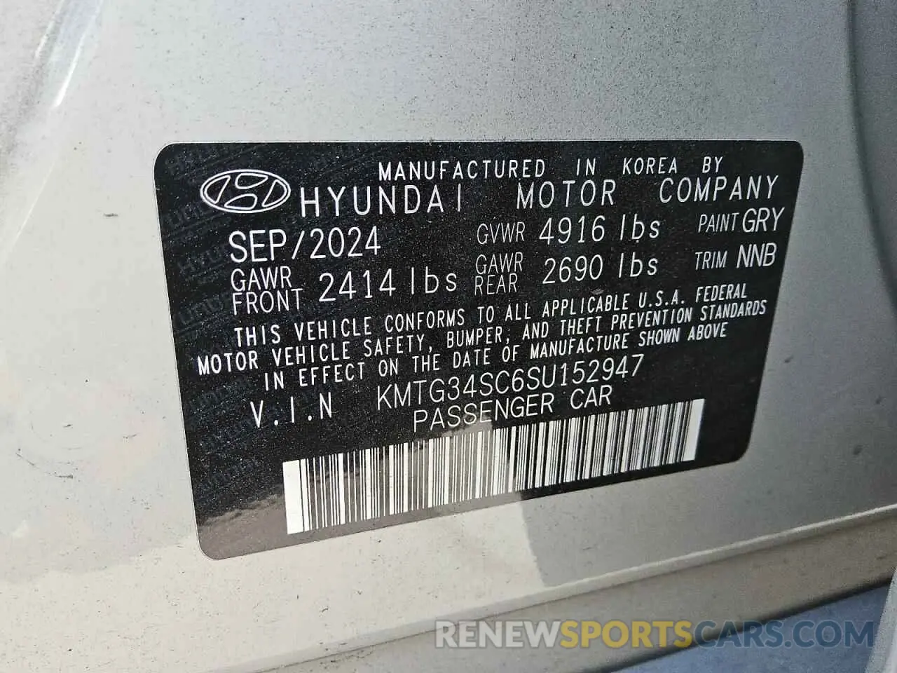 12 fotografías del automóvil dañado KMTG34SC6SU152947 GENESIS G70 BASE 2025