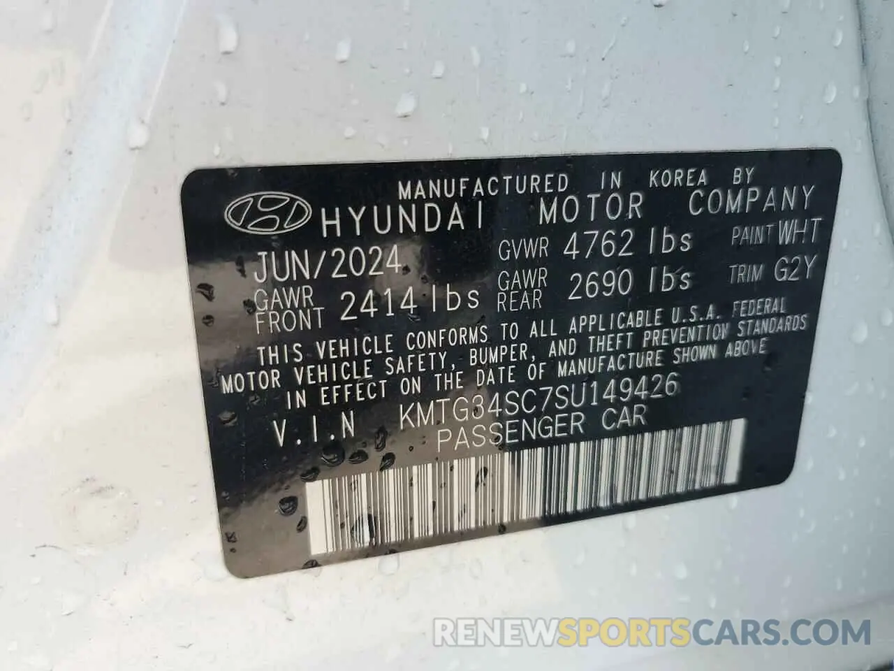 12 fotografías del automóvil dañado KMTG34SC7SU149426 GENESIS G70 BASE 2025