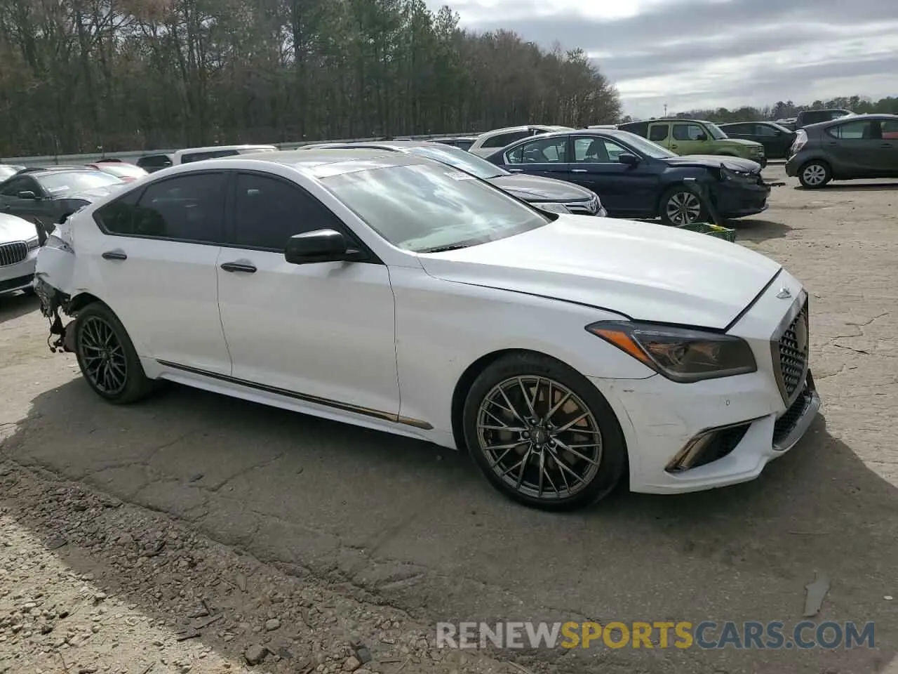 4 fotografías del automóvil dañado KMHGN4JB0KU295809 GENESIS G80 2019