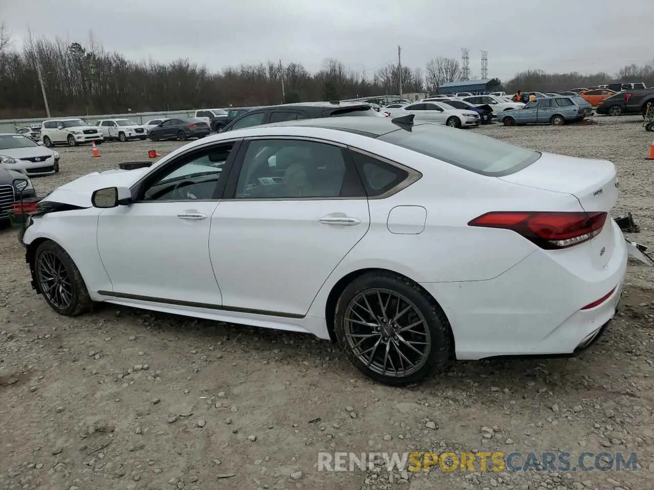 2 fotografías del automóvil dañado KMHGN4JE4KU290817 GENESIS G80 2019