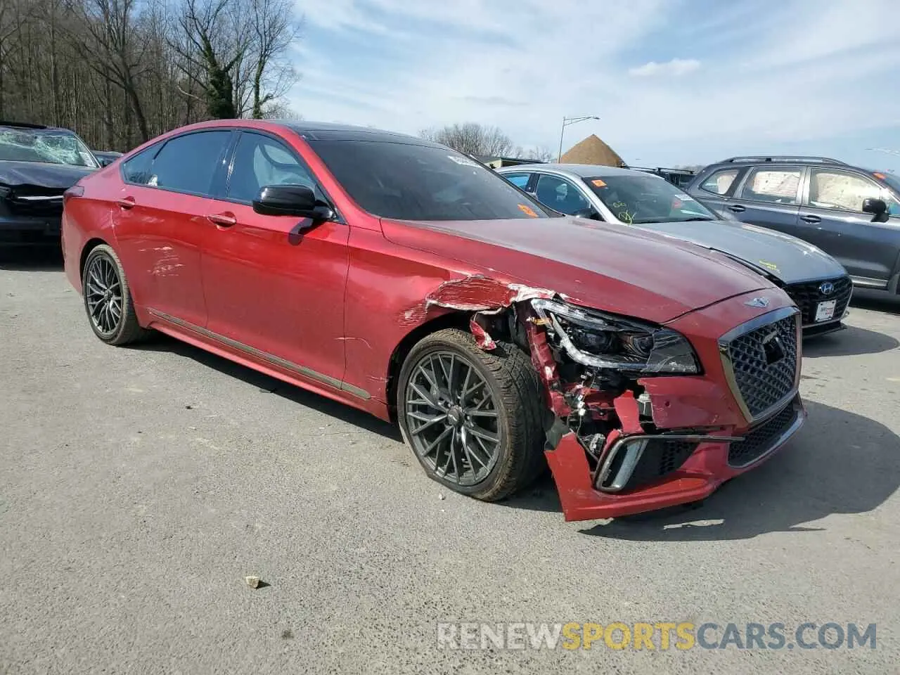 4 fotografías del automóvil dañado KMTFN4JBXKU313170 GENESIS G80 2019