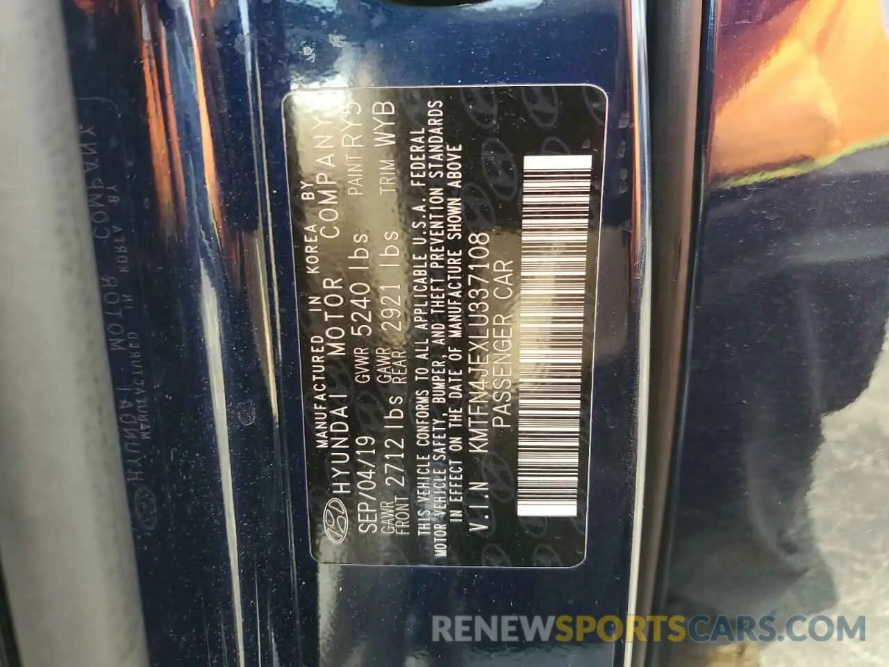 12 fotografías del automóvil dañado KMTFN4JEXLU337108 GENESIS G80 2020
