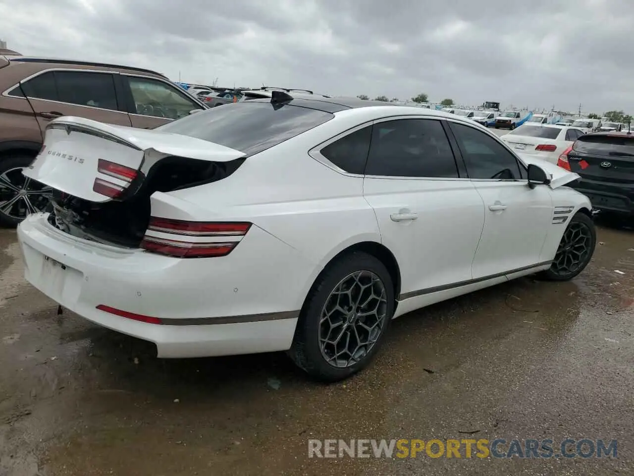 3 fotografías del automóvil dañado KMTGB4SC6MU067144 GENESIS G80 2021