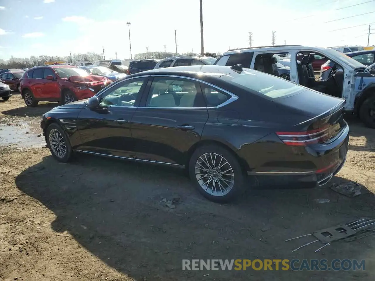 2 fotografías del automóvil dañado KMTGB4SC7MU046691 GENESIS G80 2021