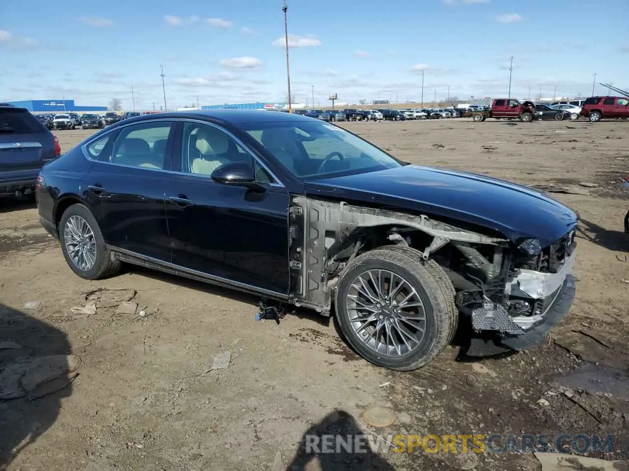 4 fotografías del automóvil dañado KMTGB4SC7MU046691 GENESIS G80 2021