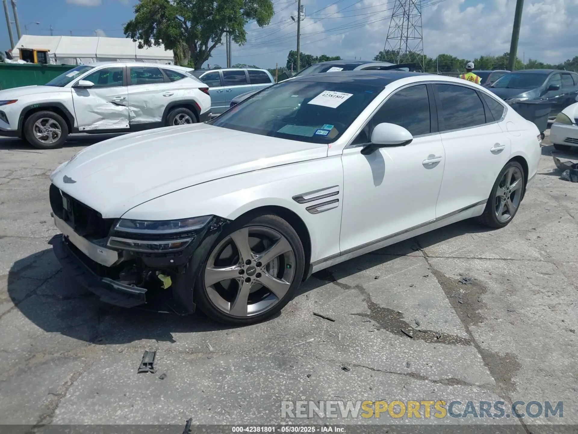 2 fotografías del automóvil dañado KMTGC4SD3MU088300 GENESIS G80 2021