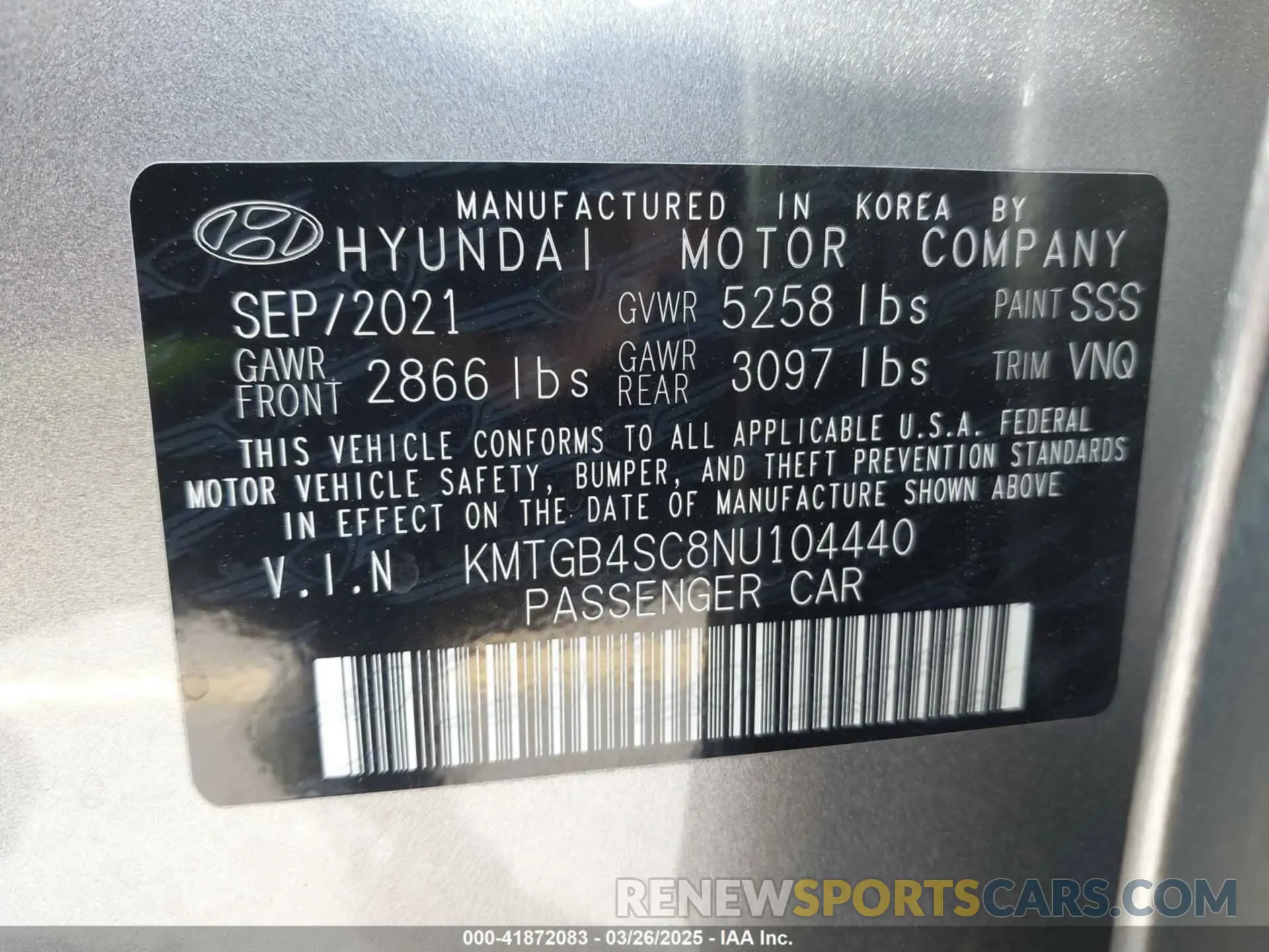 9 fotografías del automóvil dañado KMTGB4SC8NU104440 GENESIS G80 2022