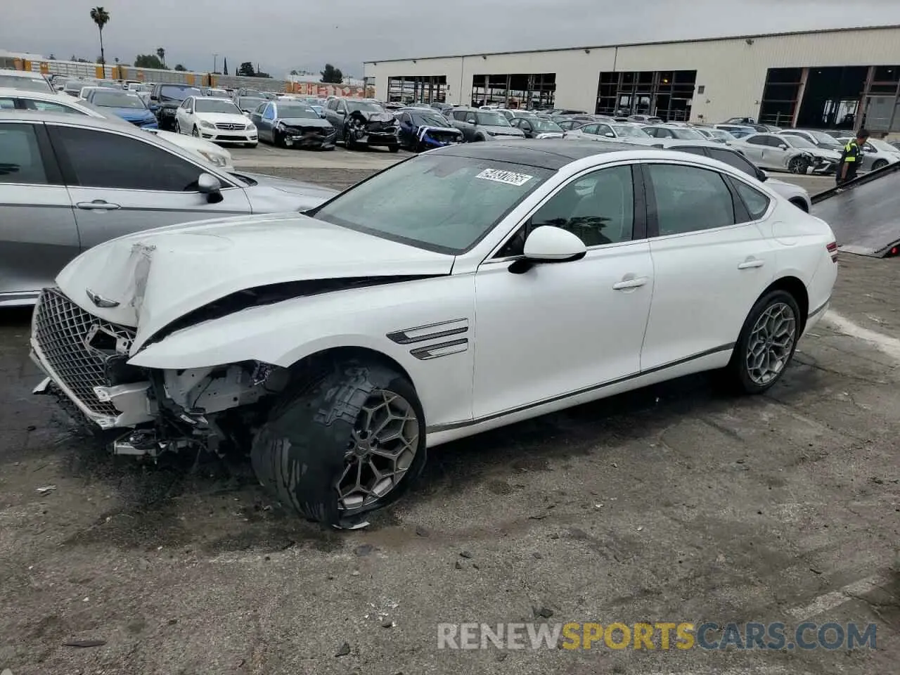 1 fotografías del automóvil dañado KMTGB4SC4PU180403 GENESIS G80 2023