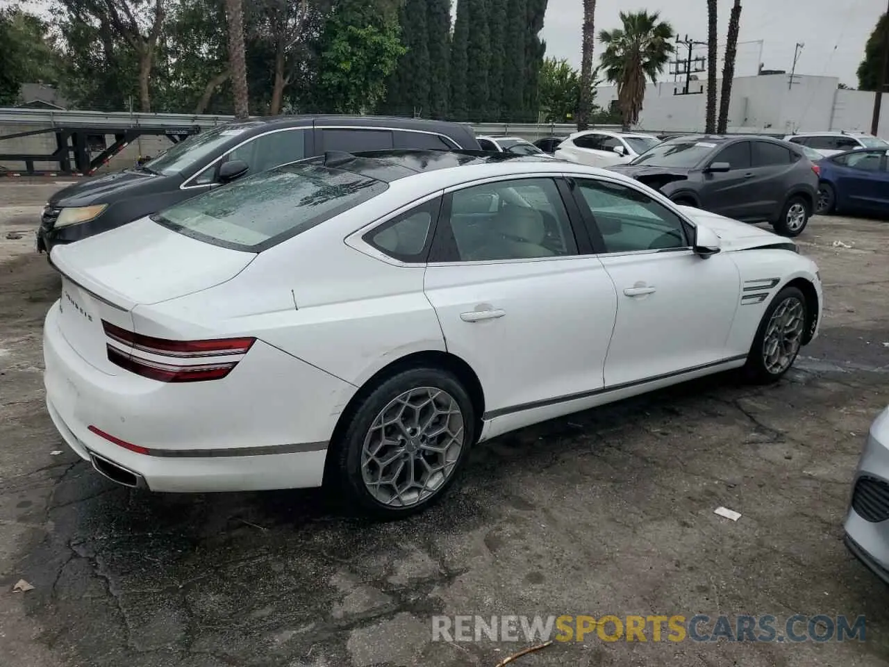 3 fotografías del automóvil dañado KMTGB4SC4PU180403 GENESIS G80 2023