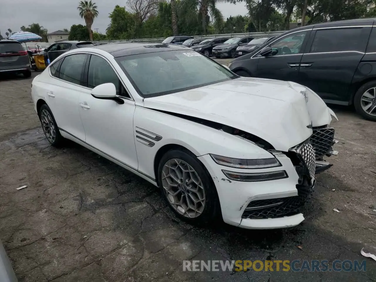4 fotografías del automóvil dañado KMTGB4SC4PU180403 GENESIS G80 2023