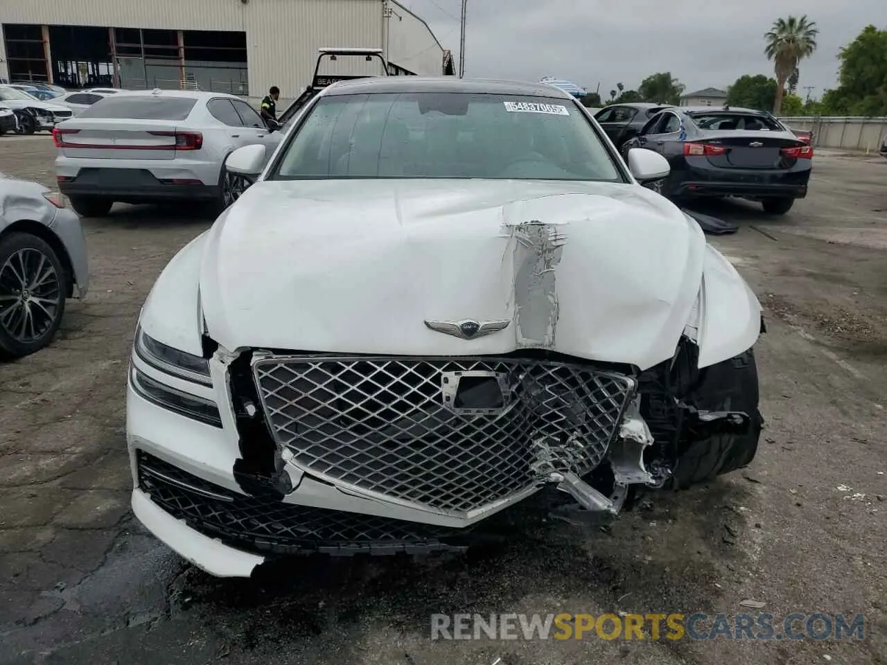 5 fotografías del automóvil dañado KMTGB4SC4PU180403 GENESIS G80 2023