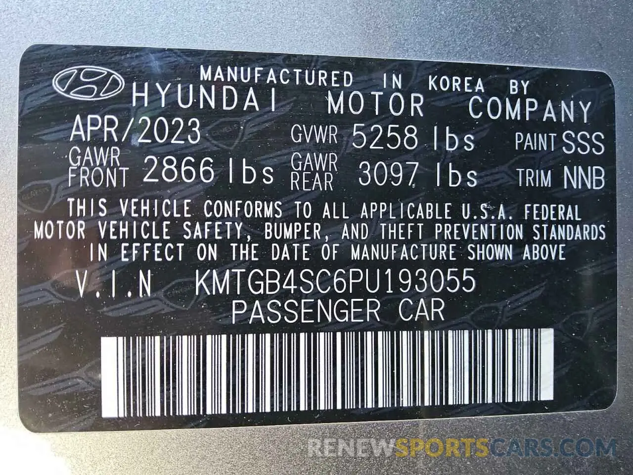 13 fotografías del automóvil dañado KMTGB4SC6PU193055 GENESIS G80 2023