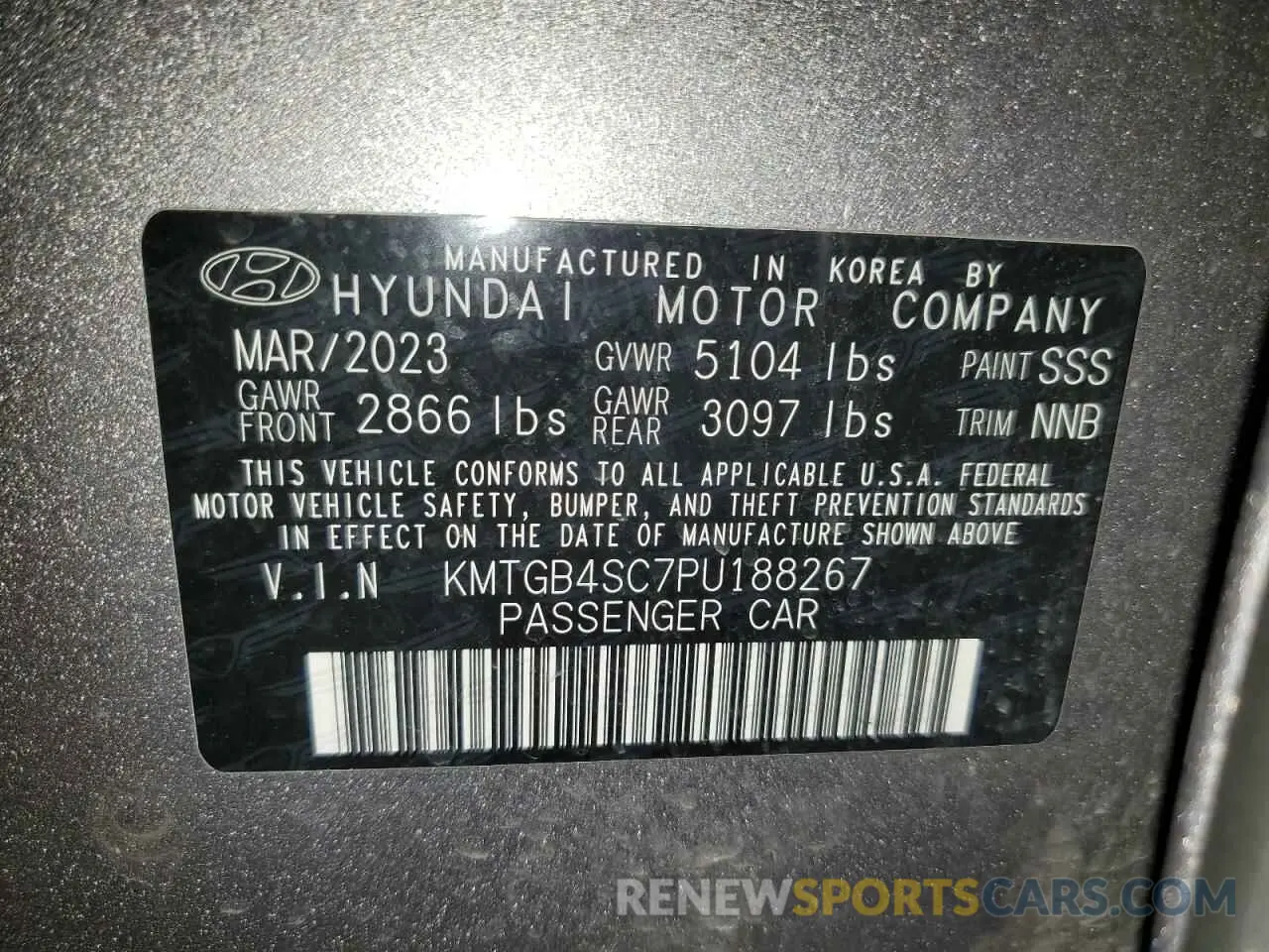 12 fotografías del automóvil dañado KMTGB4SC7PU188267 GENESIS G80 2023