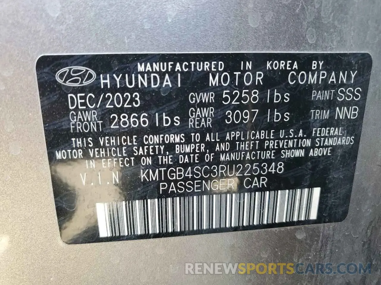 12 fotografías del automóvil dañado KMTGB4SC3RU225348 GENESIS G80 2024